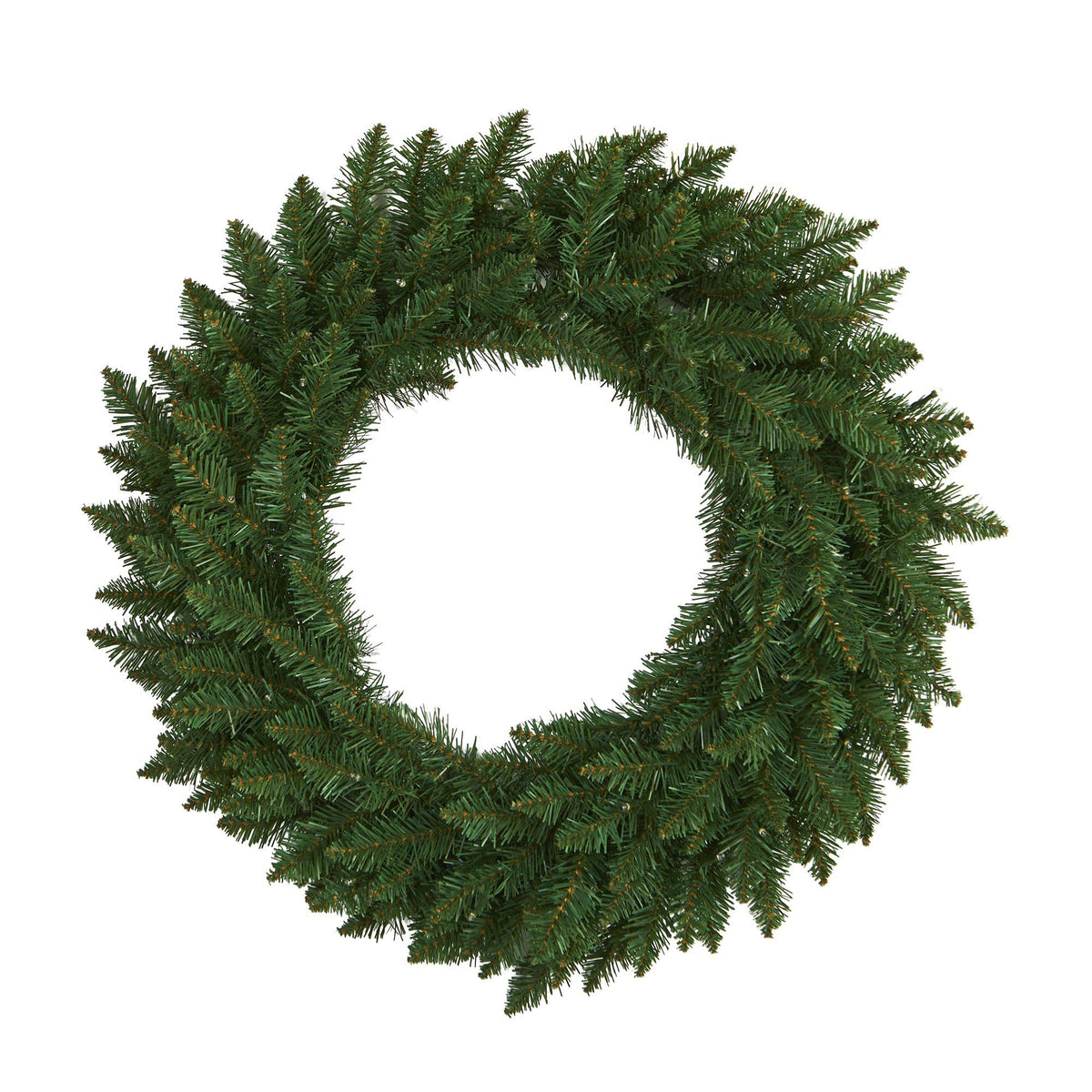 a green wreath with a white background
