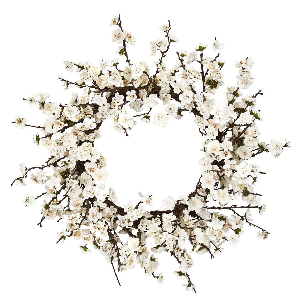 a wreath of white flowers