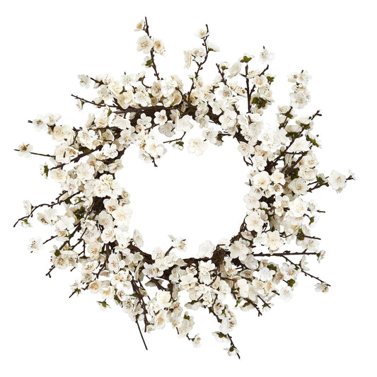 a wreath of white flowers