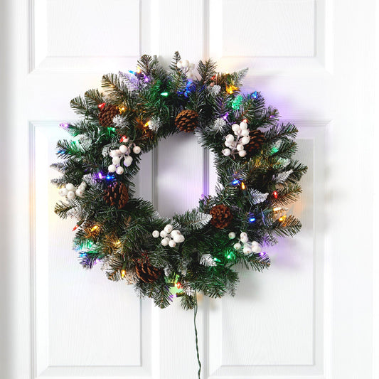 a wreath on a door