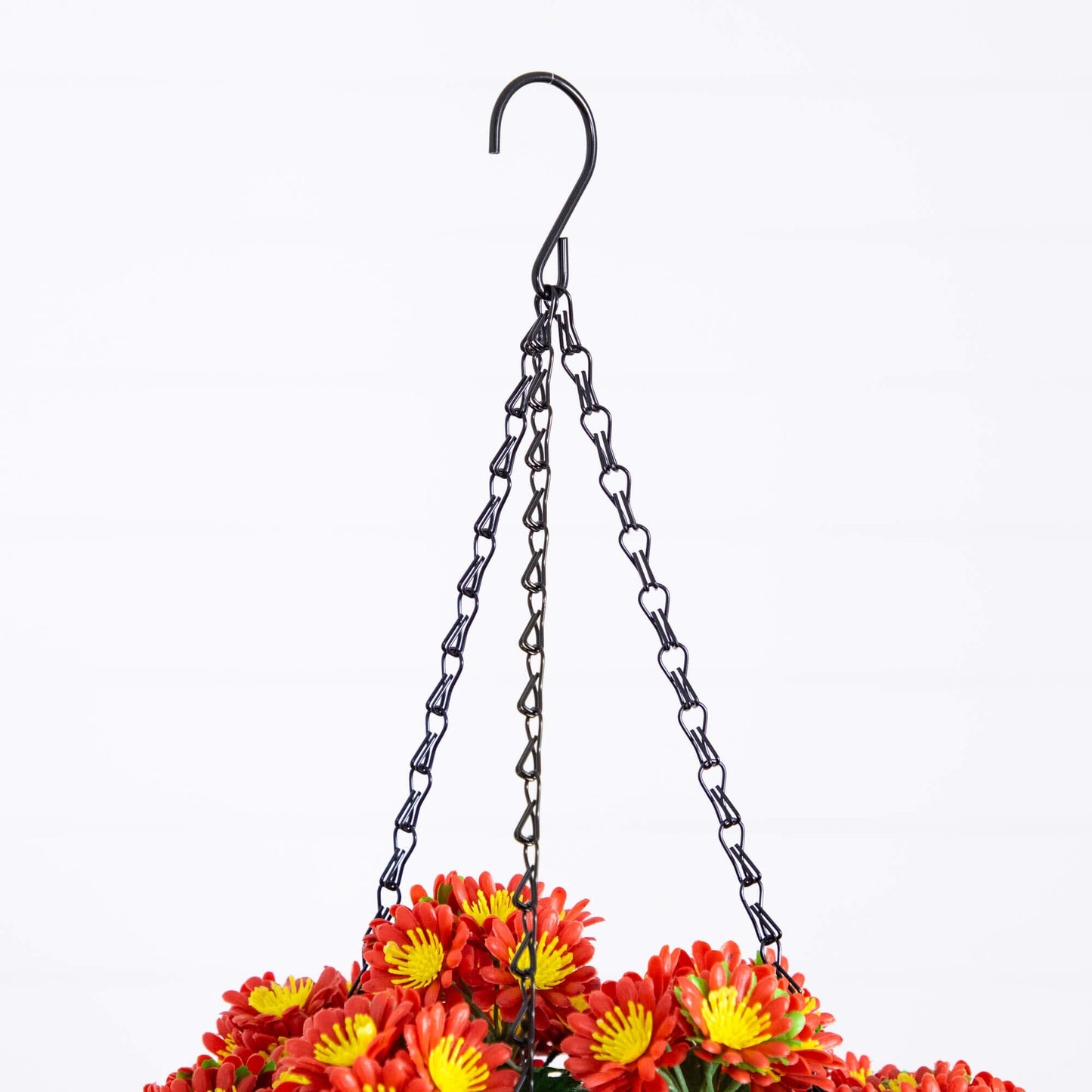 24" UV Resistant Artificial Chrysanthemum Hanging Basket (Indoor/Outdoor)