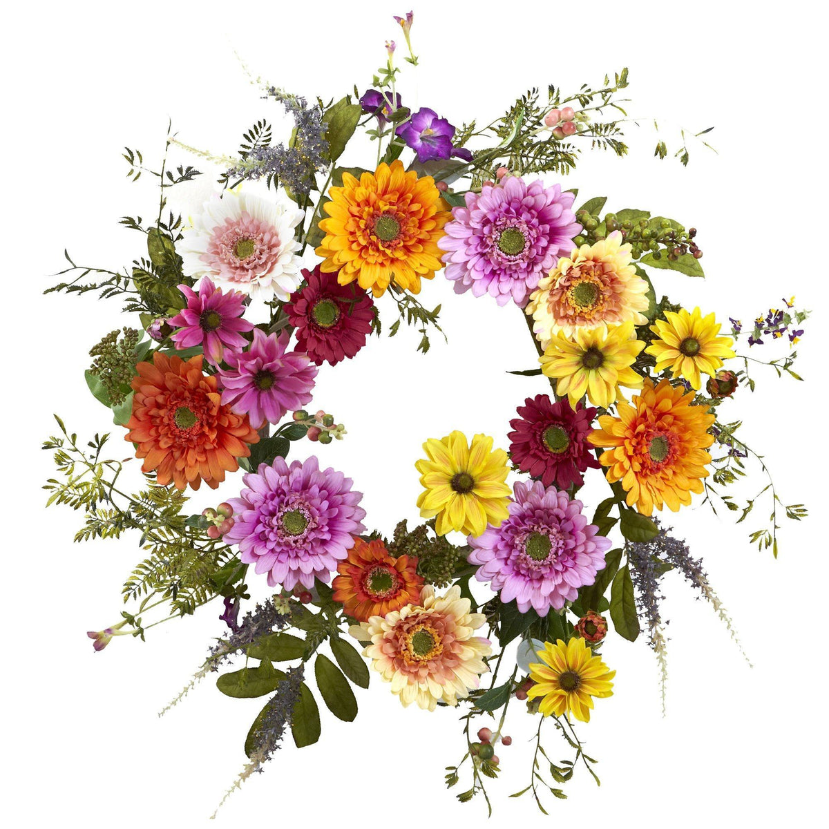 a wreath of colorful flowers