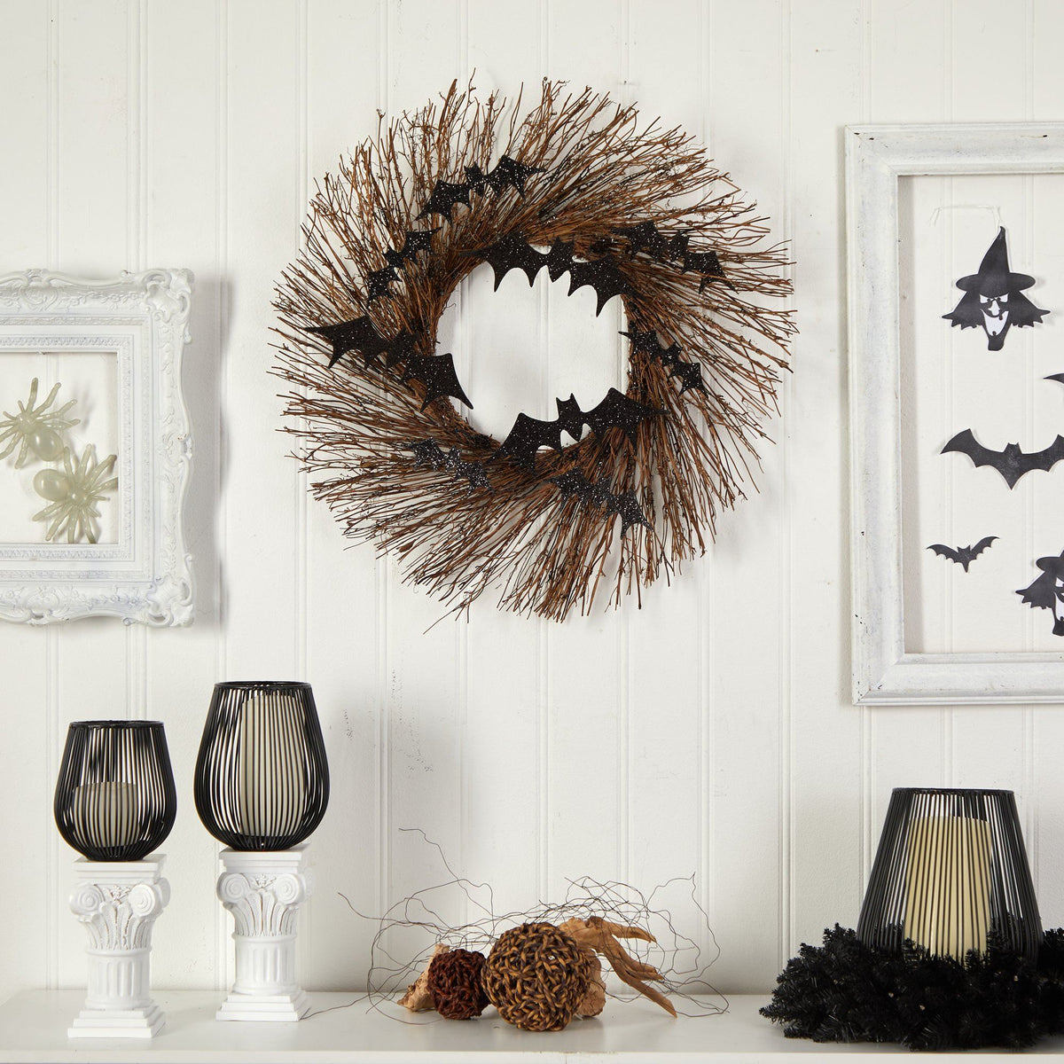 26" Halloween Bats Twig Wreath