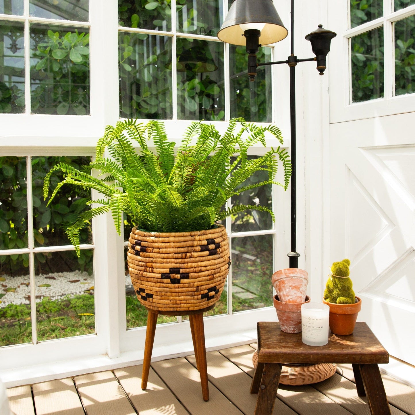 27-in UV Resistant Artificial Real Touch Boston Fern Plant (Indoor/Outdoor)