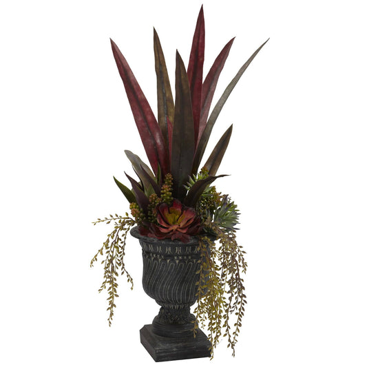 27” Mixed Succulent w/Urn