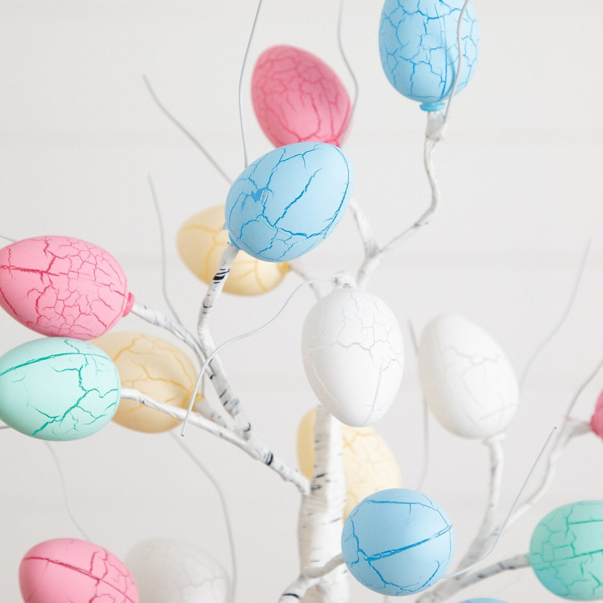 2' Pre-Lit Artificial Easter Egg Twig Tree with 24 LED Lights