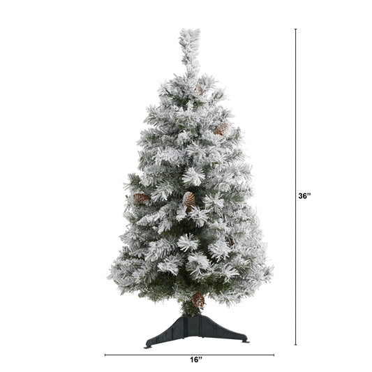 a christmas tree with snow on it