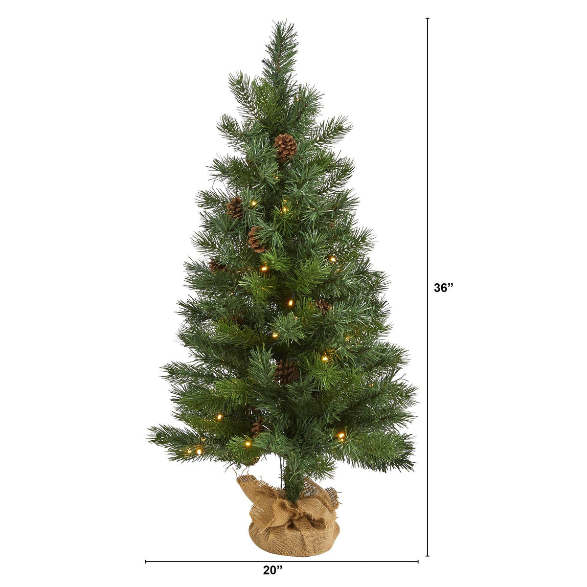 a small christmas tree with lights