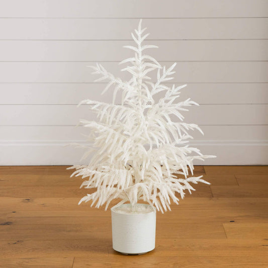 3' Artificial Real Touch White Norfolk Island Pine Christmas Tree with Natural Look