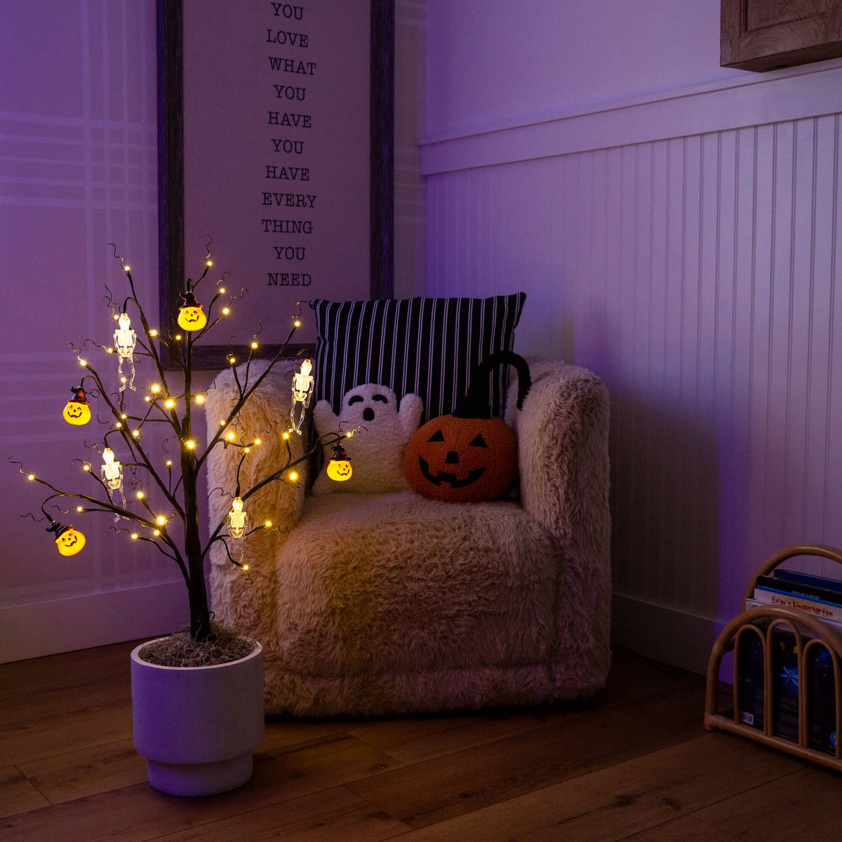 a tree with lights on it