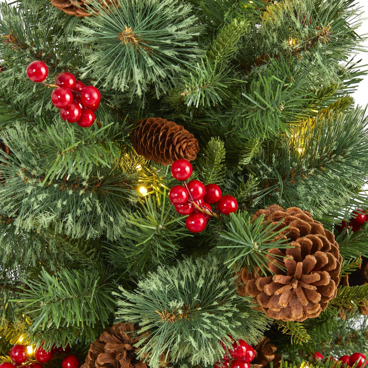 a close up of a christmas tree