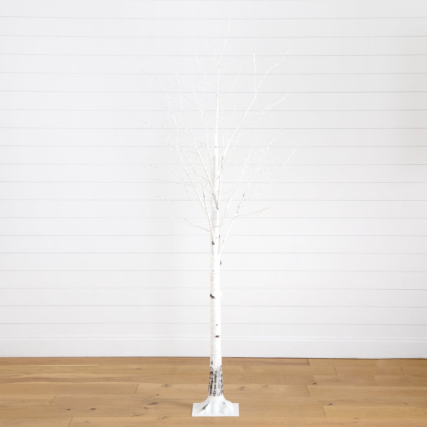 6’ Pre-Lit Artificial White Birch Tree with 92  Warm White LED Lights
