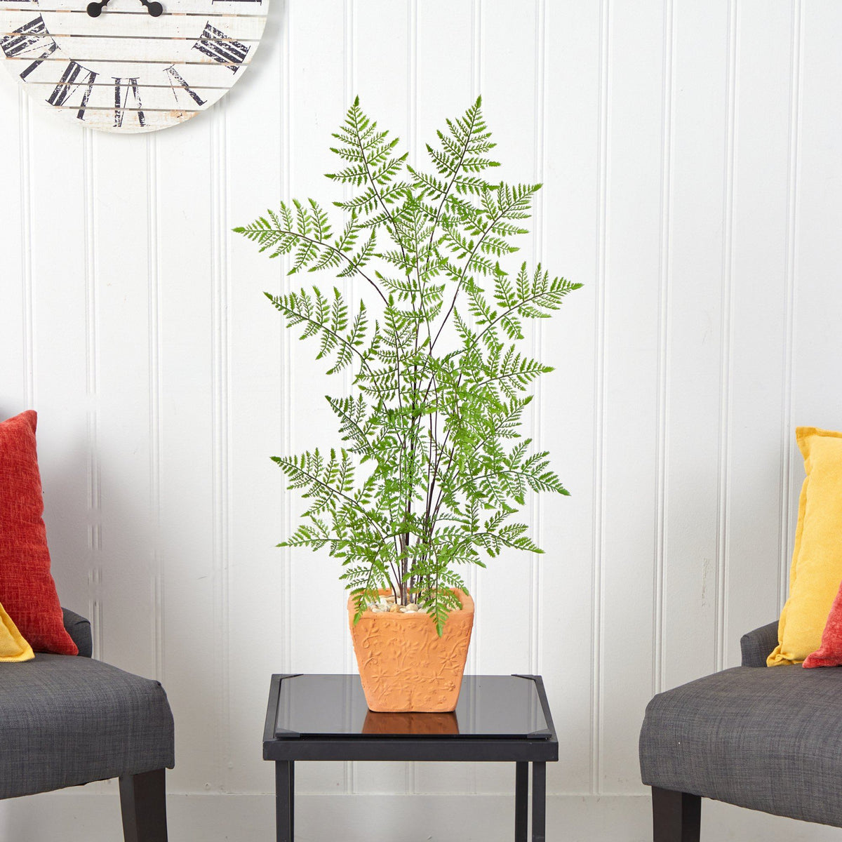 3’ Ruffle Fern Artificial Tree in Terra-Cotta Planter