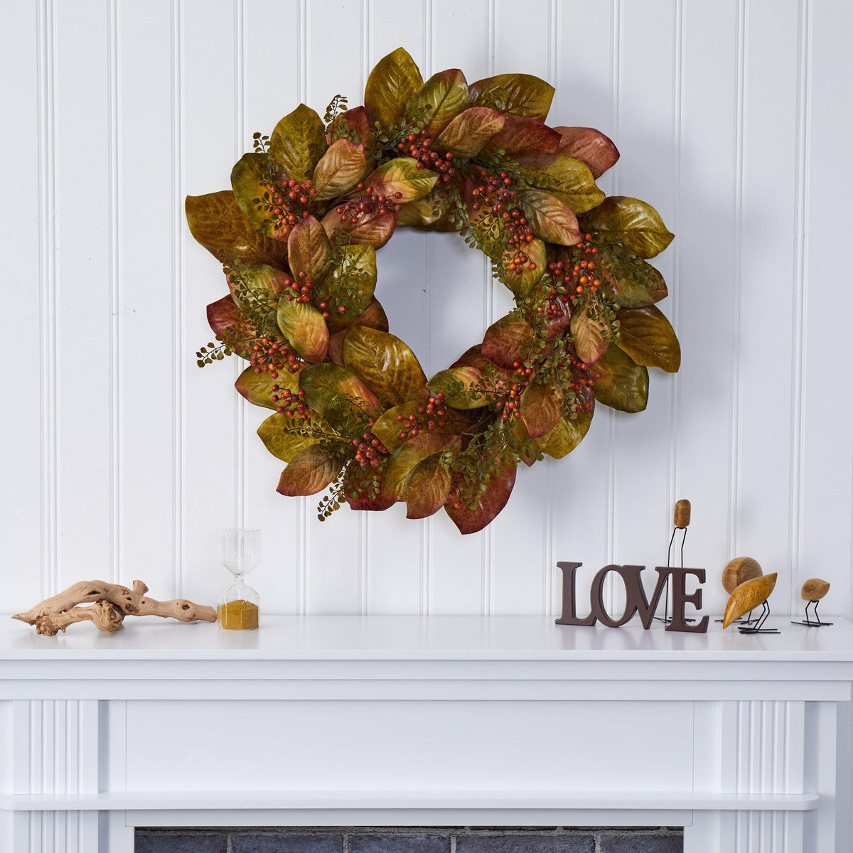 a wreath on a wall