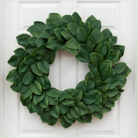 a wreath on a door