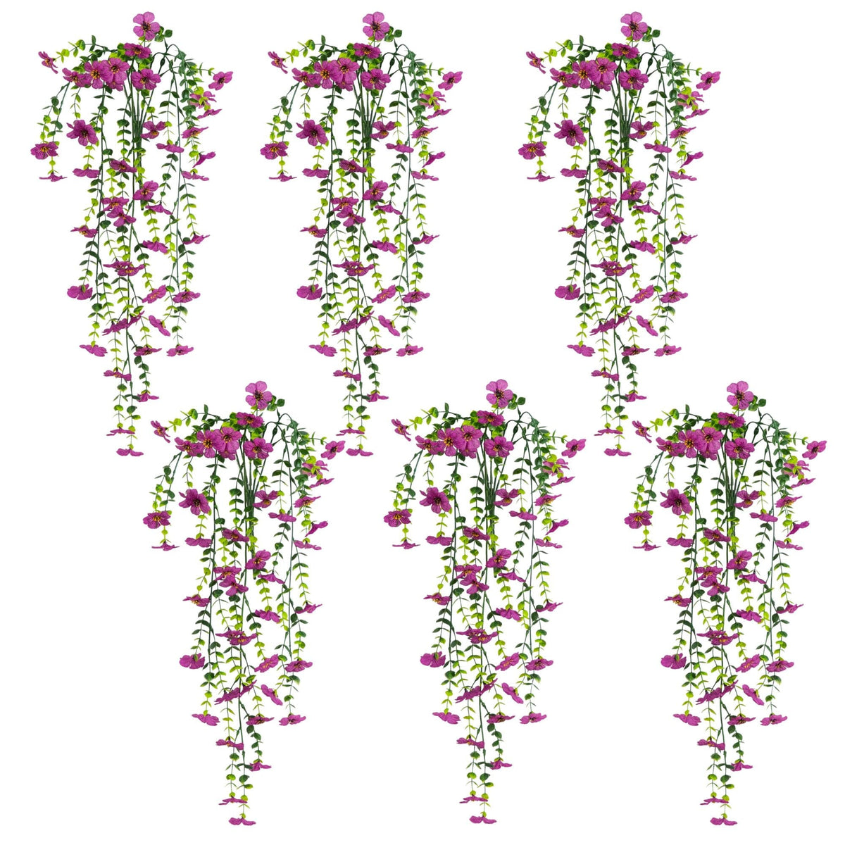 30" UV Resistant Artificial Daisy Hanging Plant (Indoor/Outdoor) - Set of 6