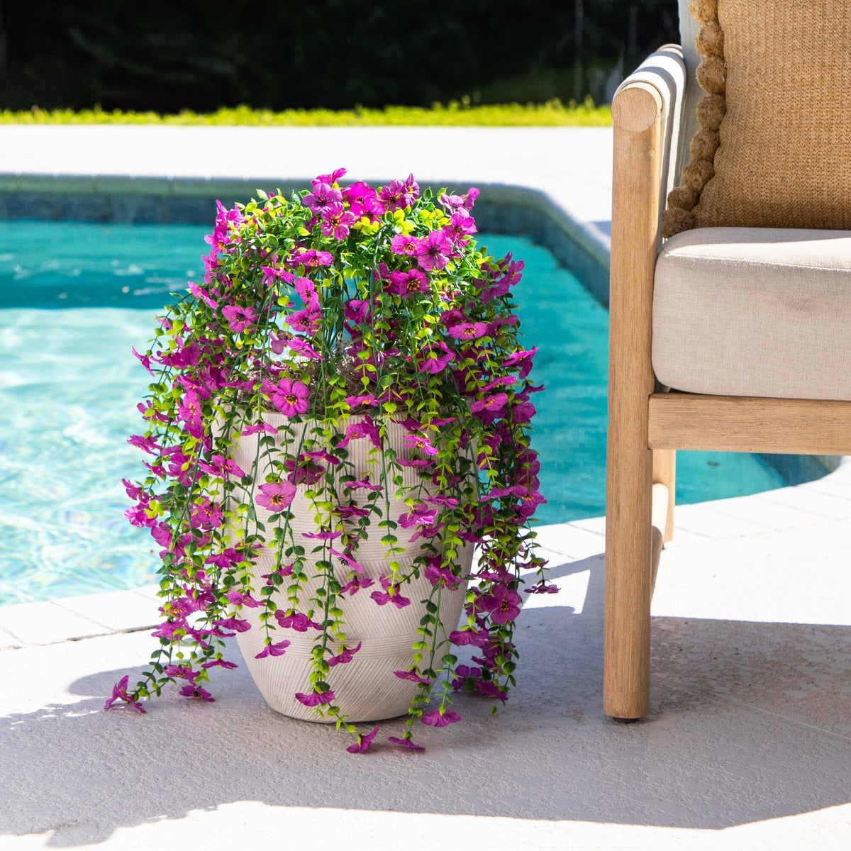 30" UV Resistant Artificial Daisy Hanging Plant (Indoor/Outdoor) - Set of 6