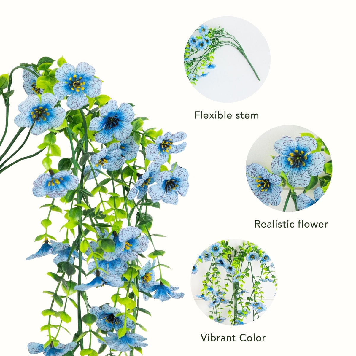30" UV Resistant Artificial Daisy Hanging Plant (Indoor/Outdoor) - Set of 6