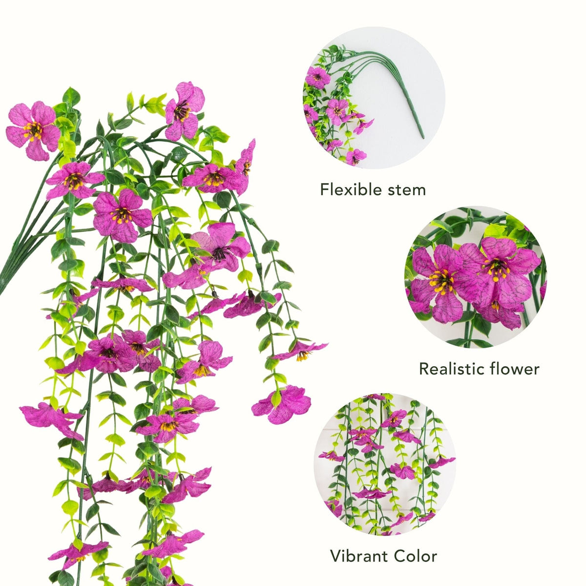 30" UV Resistant Artificial Daisy Hanging Plant (Indoor/Outdoor) - Set of 6