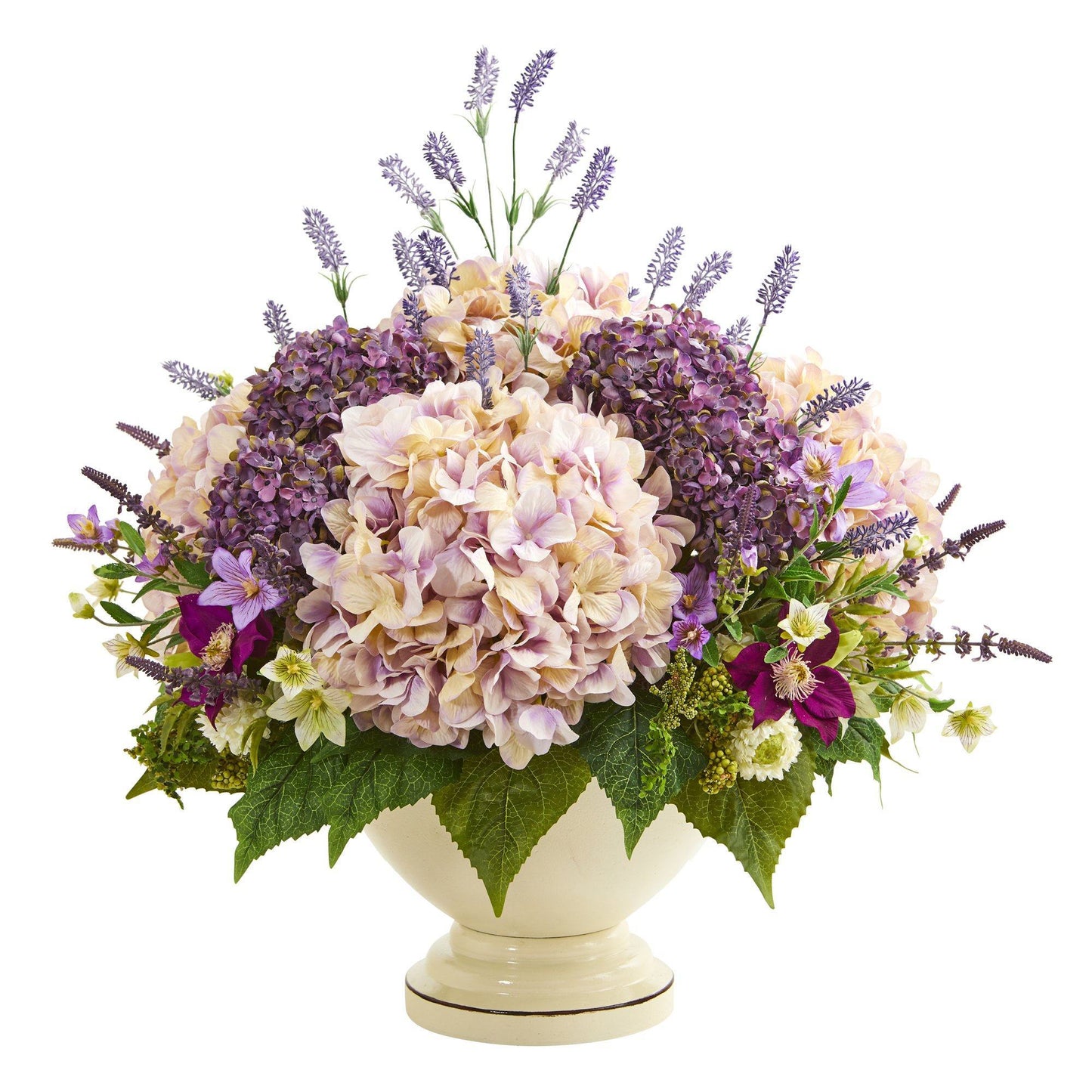 32” Hydrangea, Lavender and Mixed Flower Artificial Arrangement