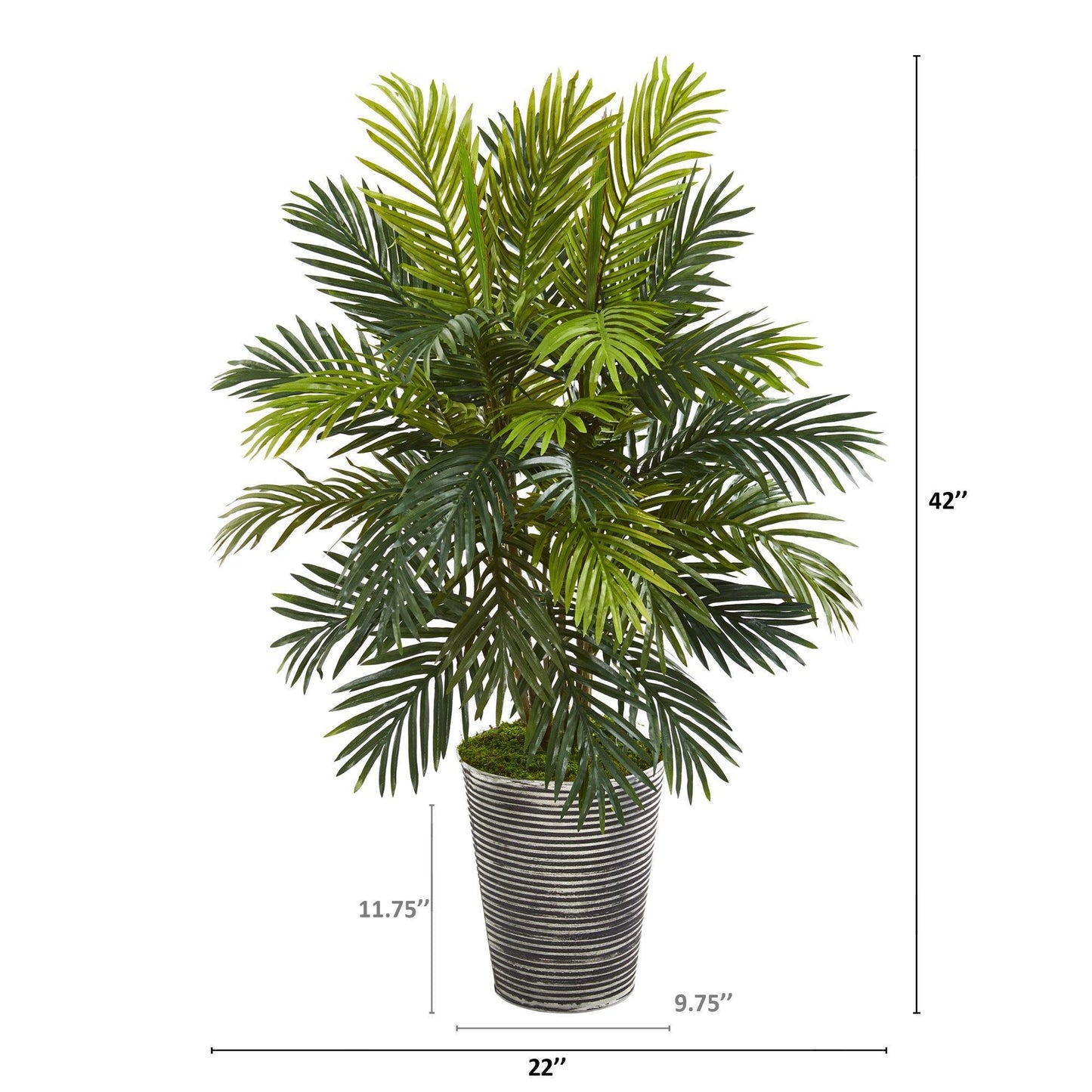 3.5’ Areca Palm Artificial Plant in Tin Planter