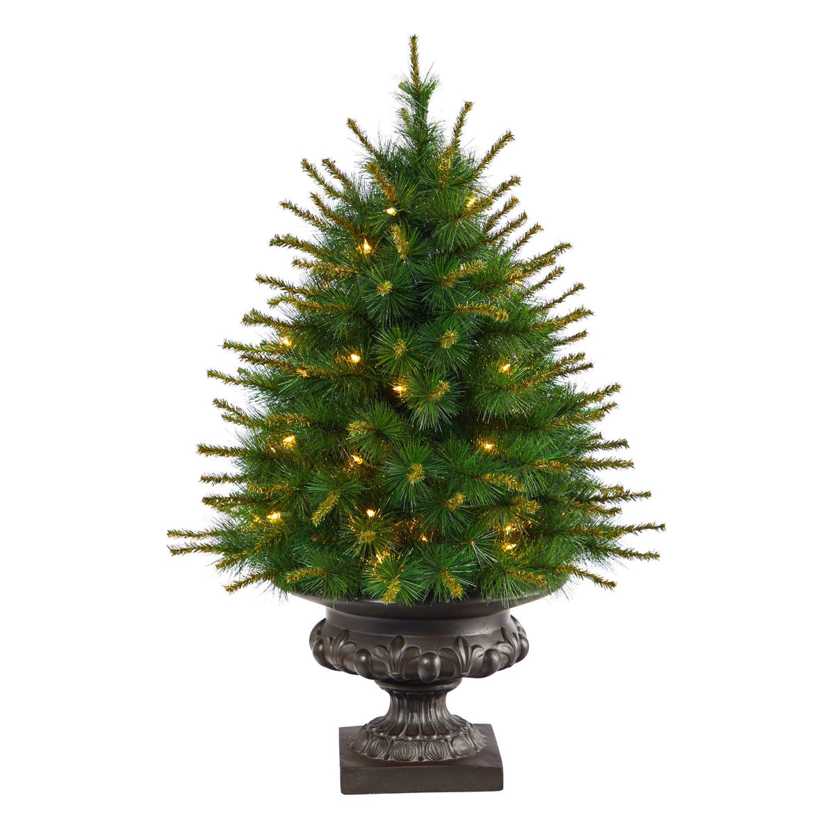 a christmas tree in a pot