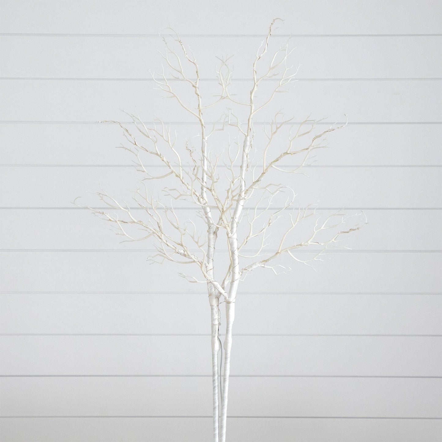 35” Pre-Lit Artificial White Birch Branches with 80 Warm White LED Lights - Set of 2