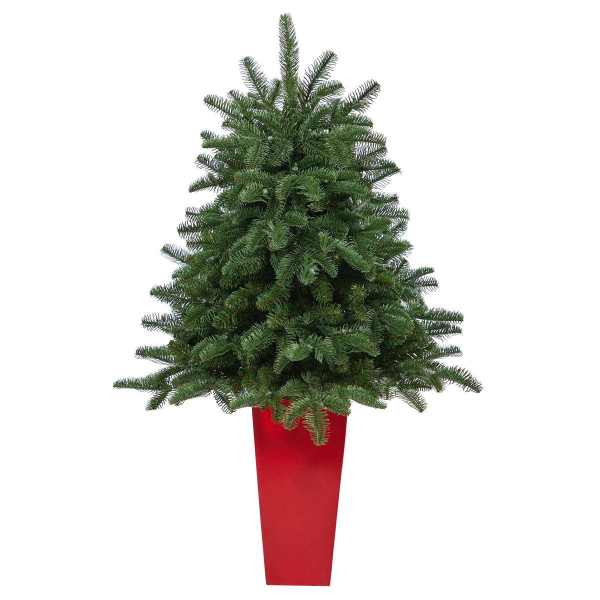 a tree in a red pot