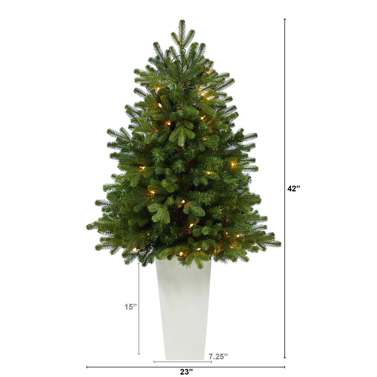 a tall christmas tree with lights