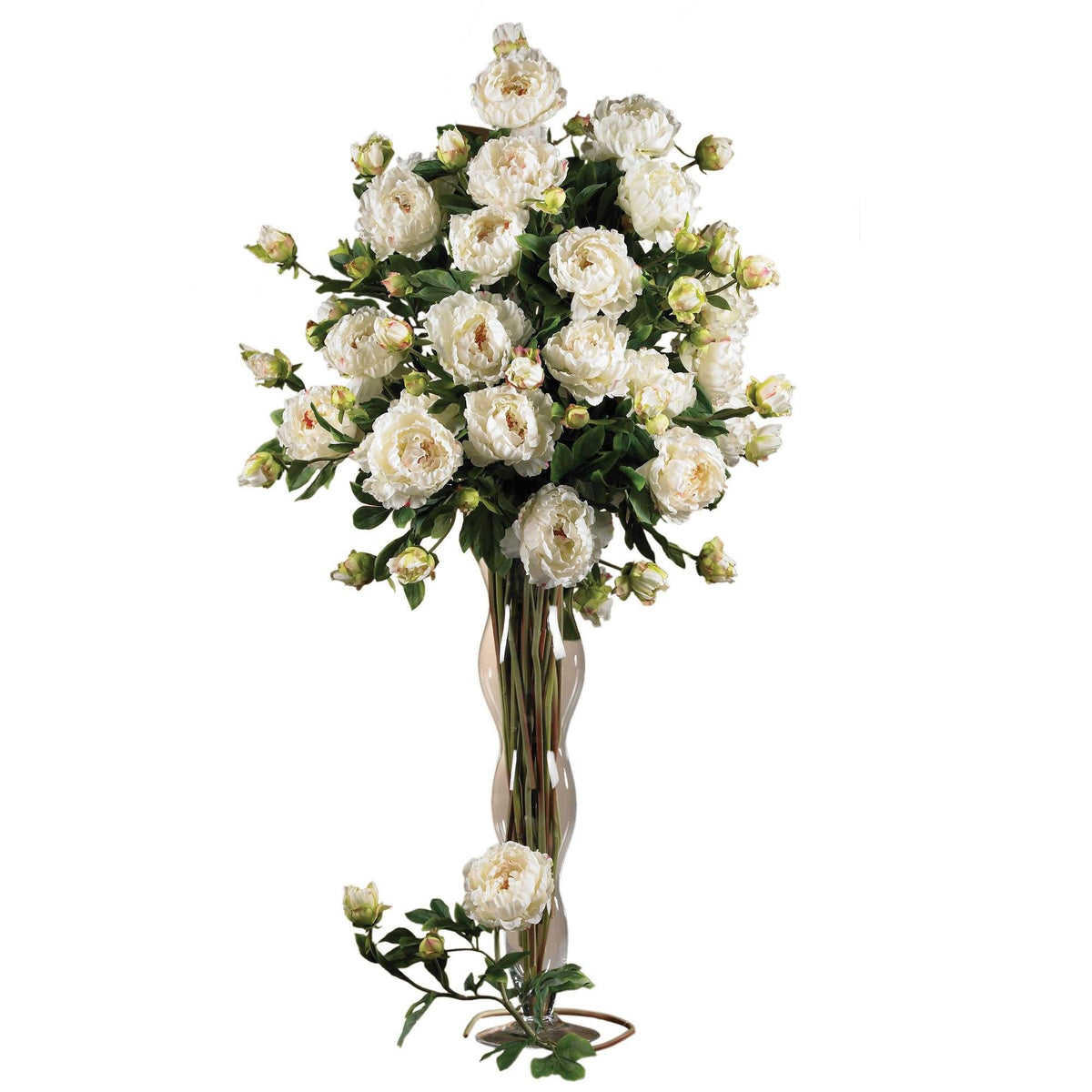 a vase of white flowers
