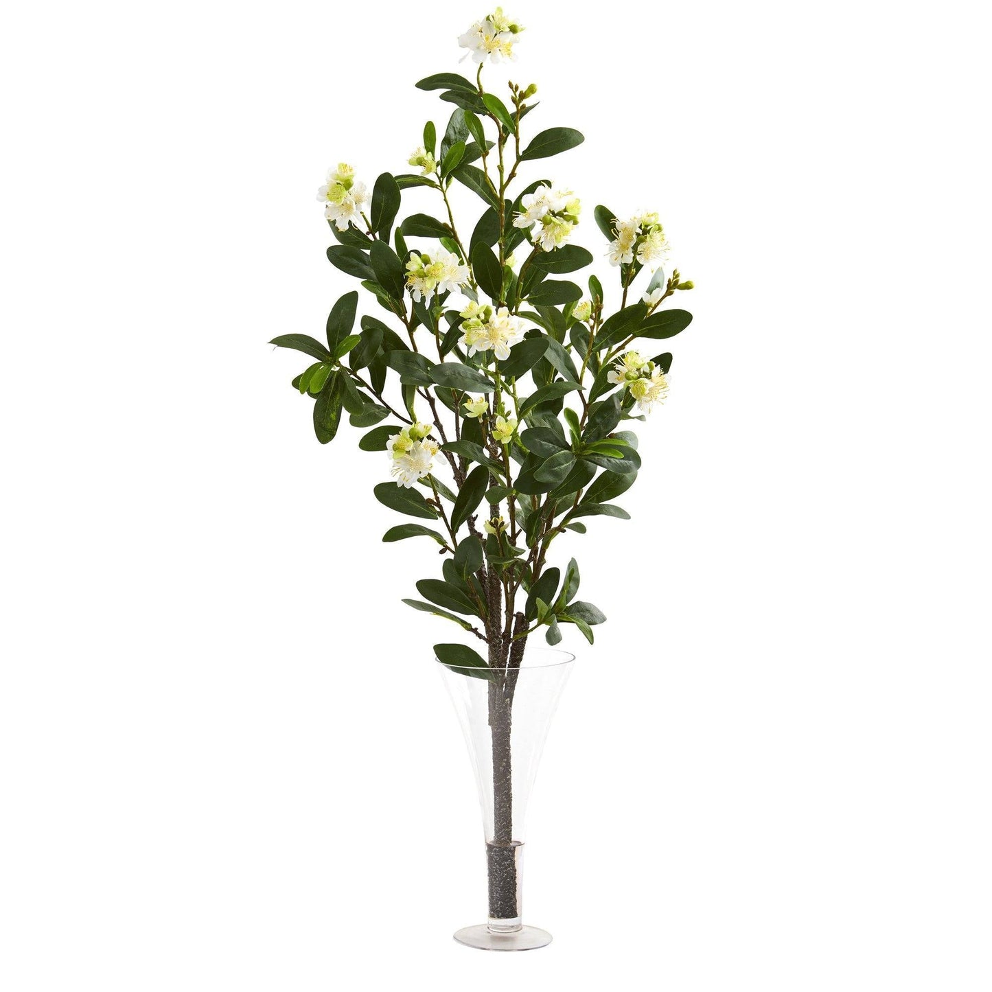 39” Peach Blossom Artificial Arrangement in Flared Vase