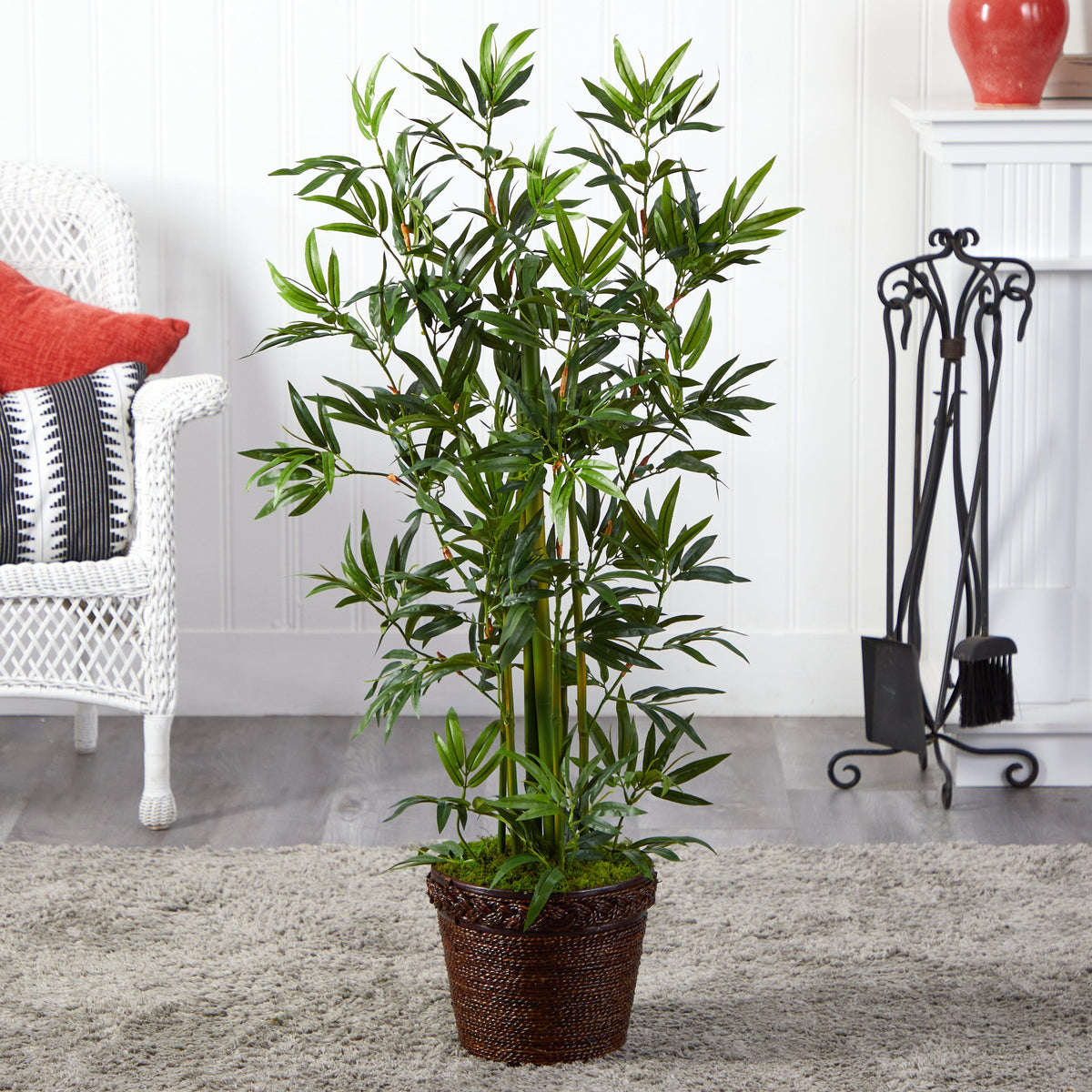 4’ Bamboo Tree in Coiled Rope Planter