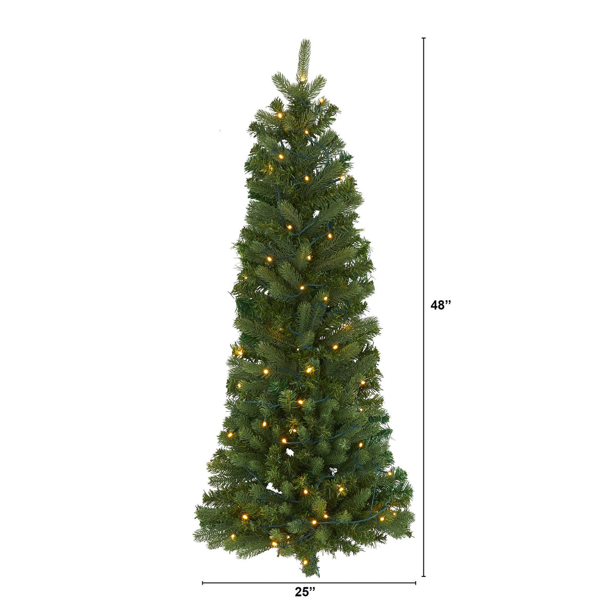 a tall christmas tree with lights