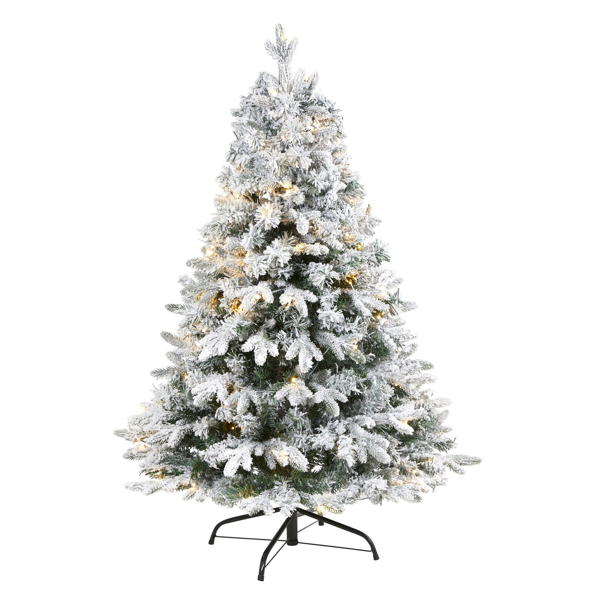a christmas tree with snow on it
