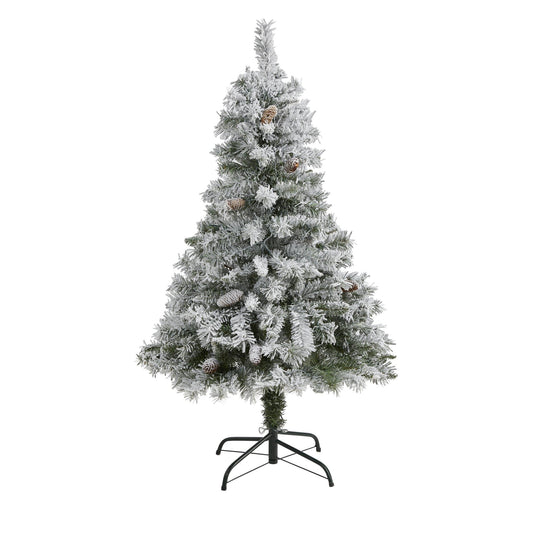 a christmas tree with snow on it