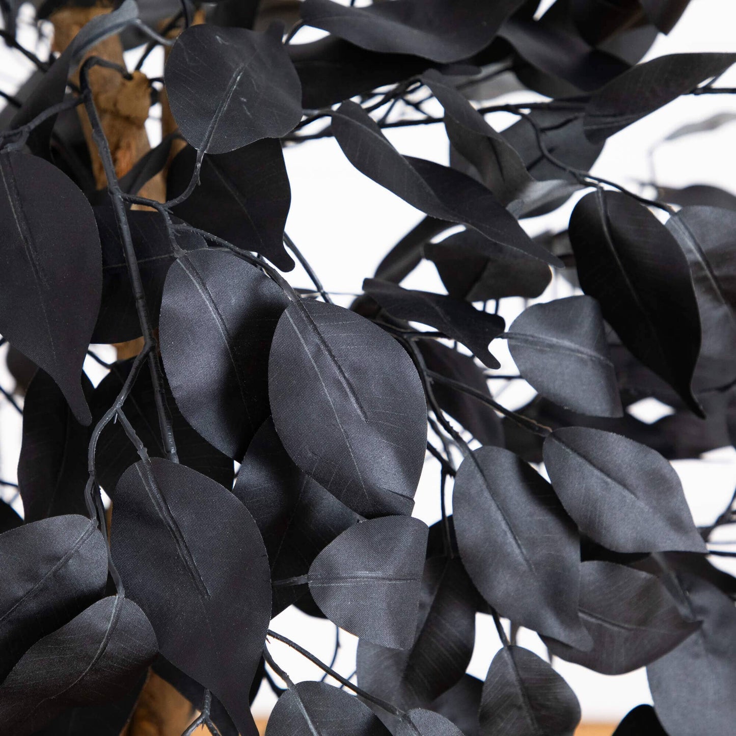 4' Artificial Halloween Black Ficus Tree with Natural Trunk