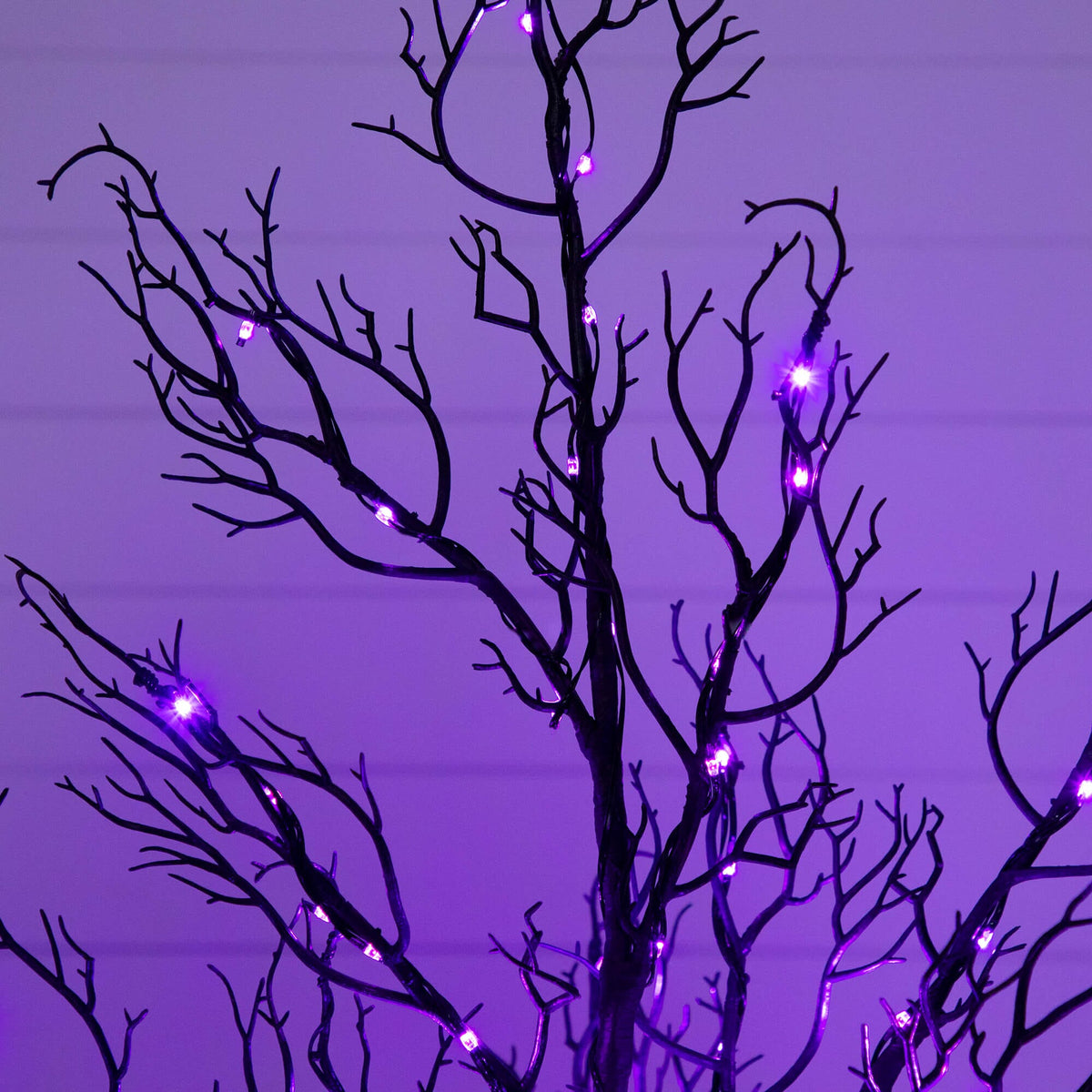 4' Pre-Lit Halloween Minimalist Twig Artificial Fall Tree with 160 Orange & Purple LED Lights