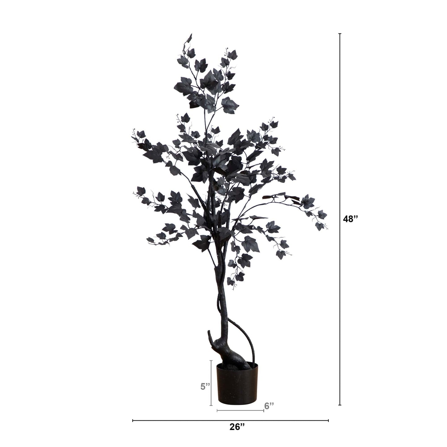 4’ Artificial Halloween Black Maple Tree