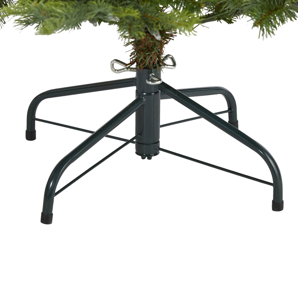 a christmas tree base with a metal base