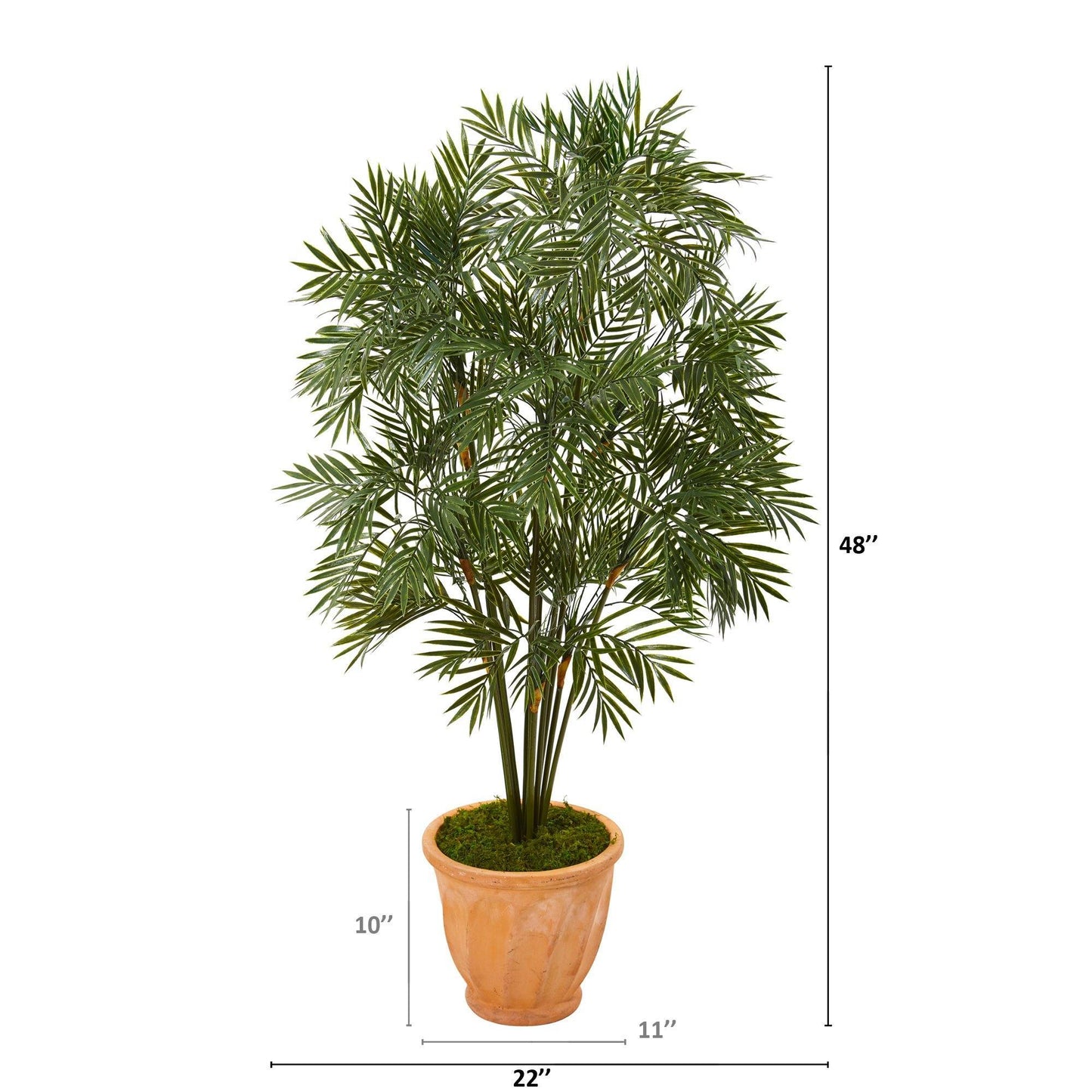 4’ Parlor Palm Artificial Tree in Terra-Cotta Planter