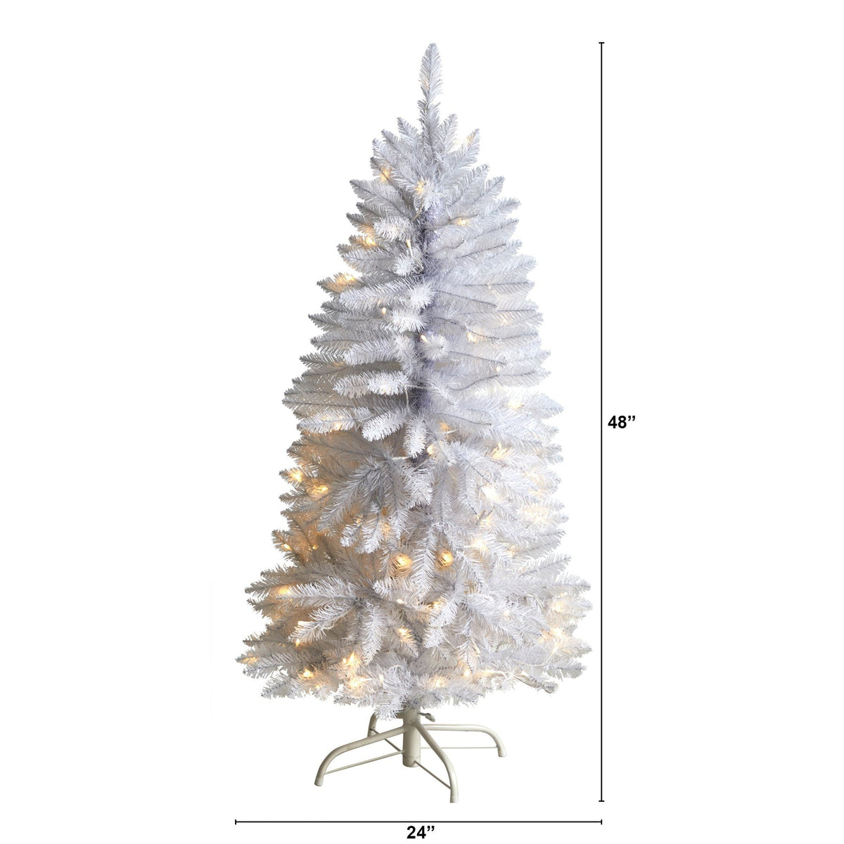 a white christmas tree with lights