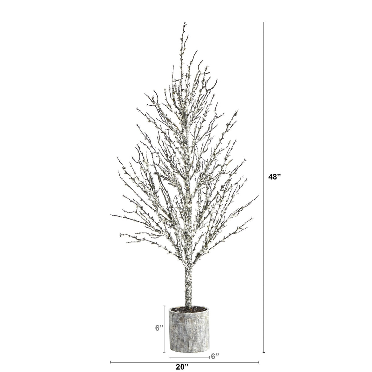 4’ Snowed Twig Artificial Christmas Tree in Decorative Planter