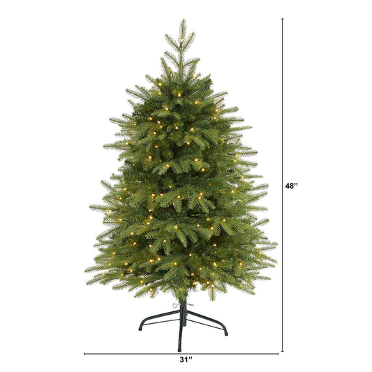 a tall christmas tree with lights