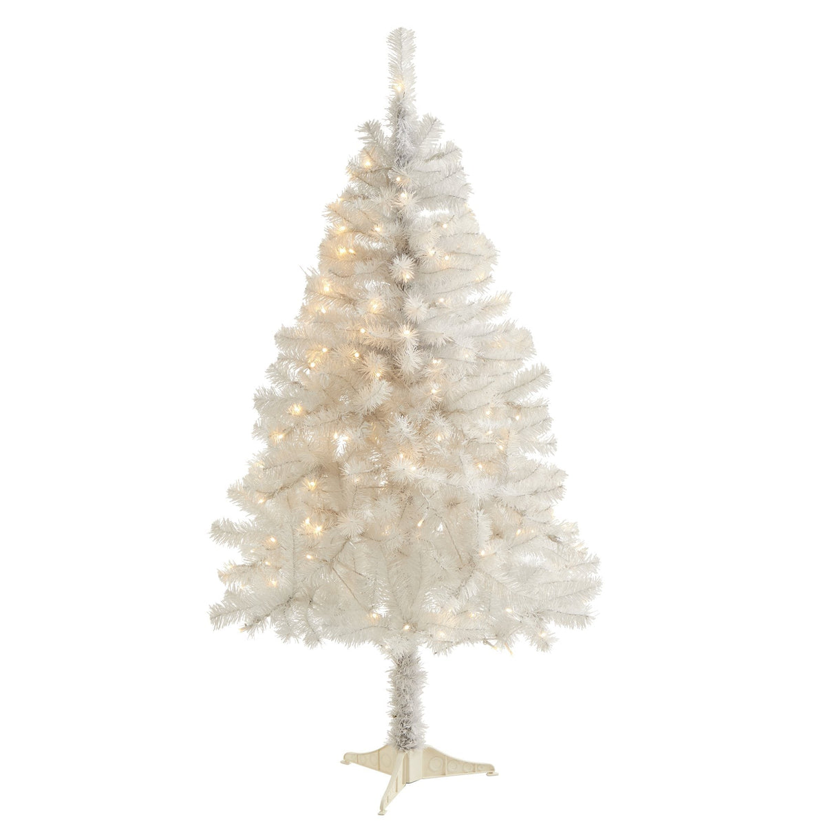 a white christmas tree with lights