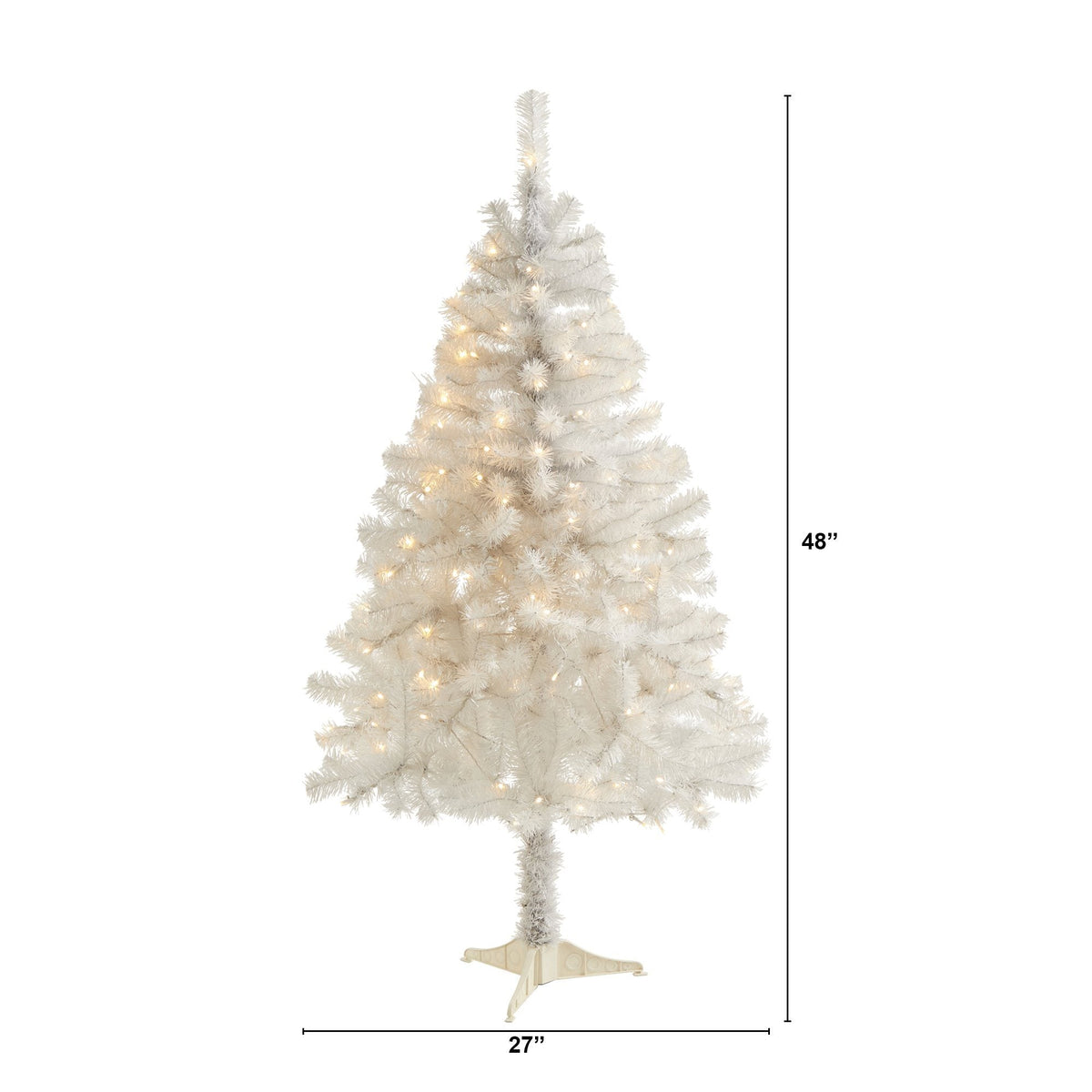 a white christmas tree with lights