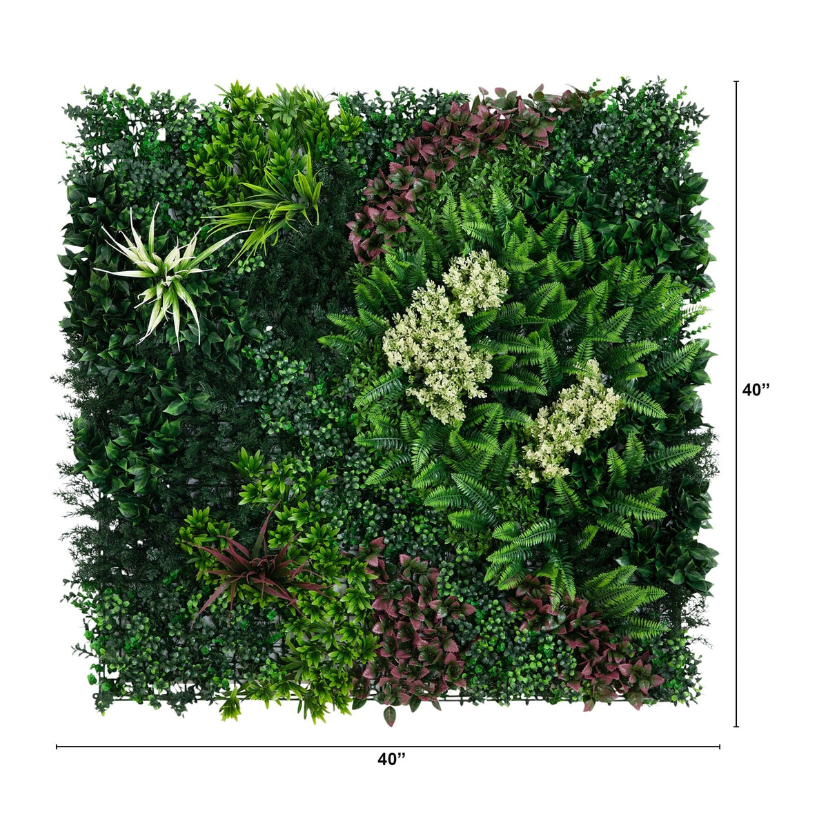 40” x 40” UV Resistant Amazon Rainforest Artificial Living Wall Panel (Indoor/Outdoor)
