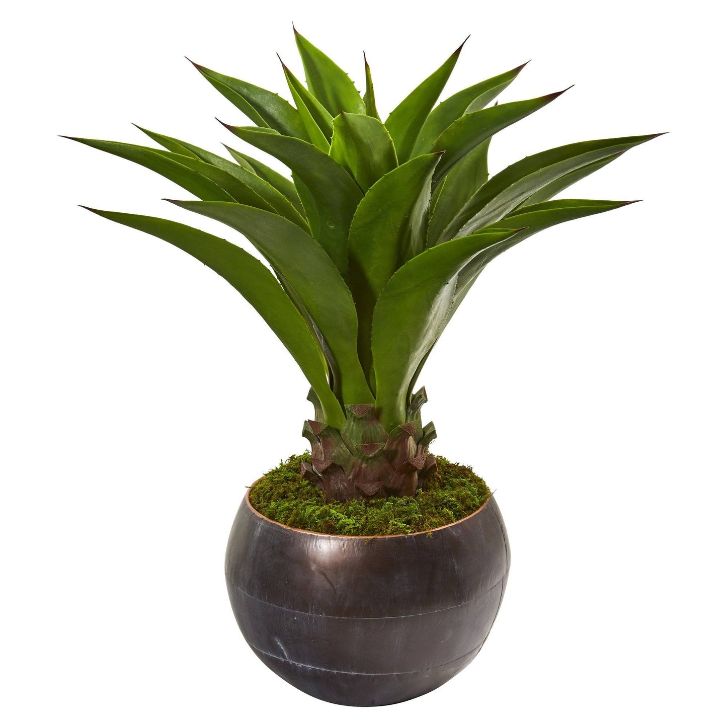41” Agave Artificial Plant in Decorative Metal Bowl