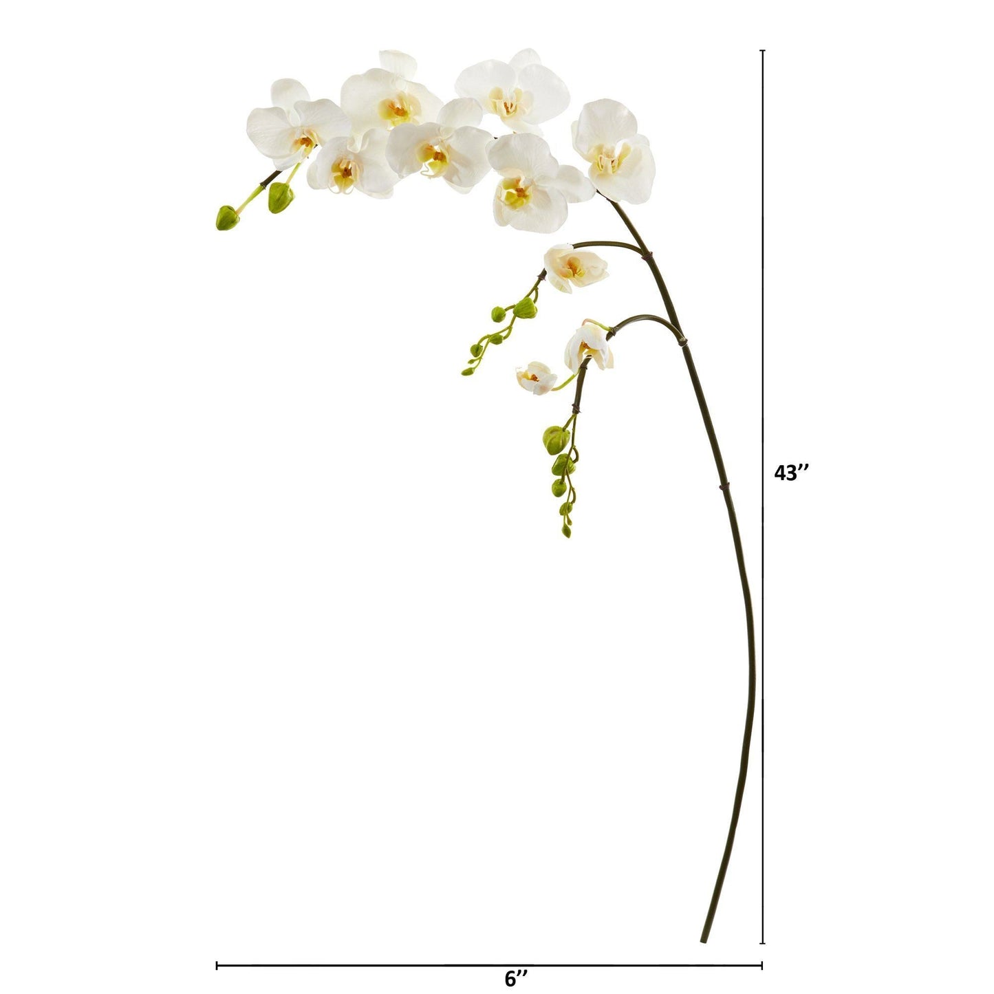 43” Phalaenopsis Orchid Artificial Flower (Set of 6)