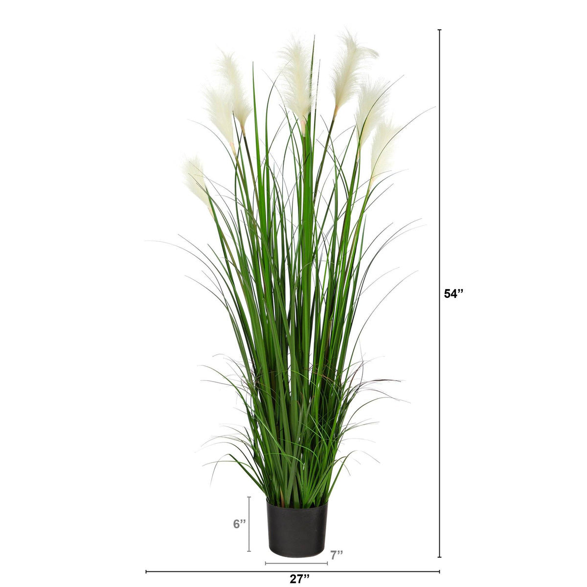 4.5’ Artificial Plum Grass Plant with Creamy Plumes