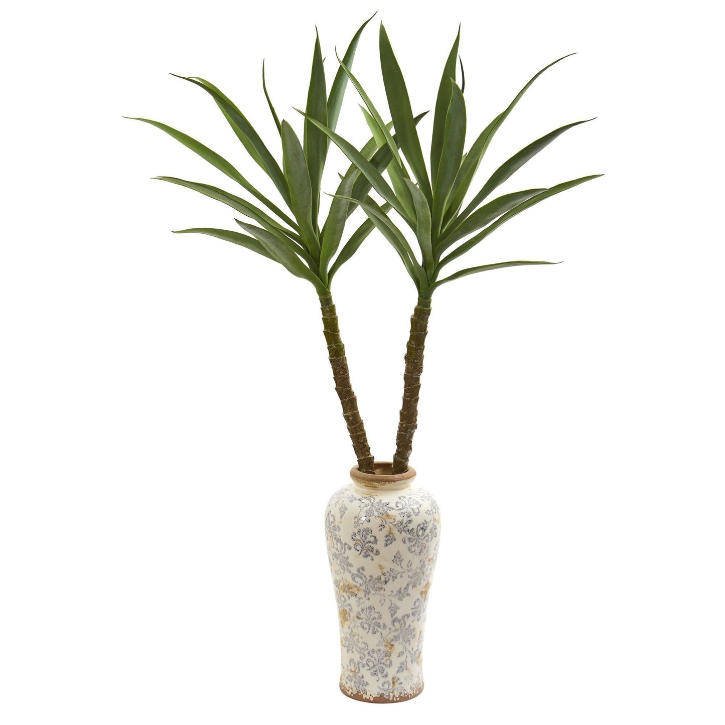 47” Double Yucca Artificial Plant in Designer Planter
